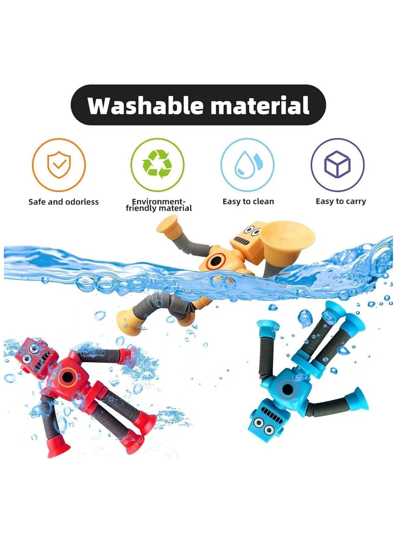 ARGT ألعاب الروبوتات بأكواب شفط 4-pack ARGT | روبوتات فidget أنبوبية للأطفال | شخصيات Stick Bot الحسية للتركيز واللعب الممتع - Image 4