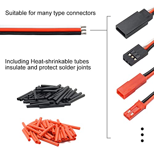 elechawk Servo Extension Cable Wire 22AWG 26AWG 60 Cores Lead 3P Line for RC Cars Drones Boats Planes Model Accessories (22AWG 30feet) - Image 3