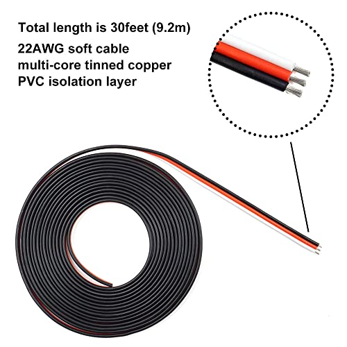 elechawk Servo Extension Cable Wire 22AWG 26AWG 60 Cores Lead 3P Line for RC Cars Drones Boats Planes Model Accessories (22AWG 30feet) - Image 2