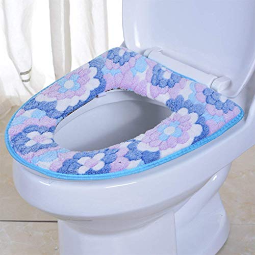 VIHAX Acrylic Fiber, Polypropylene Stretchable and Washable Soft Thicker Warmer Toilet Seat Cover Pads - Image 2