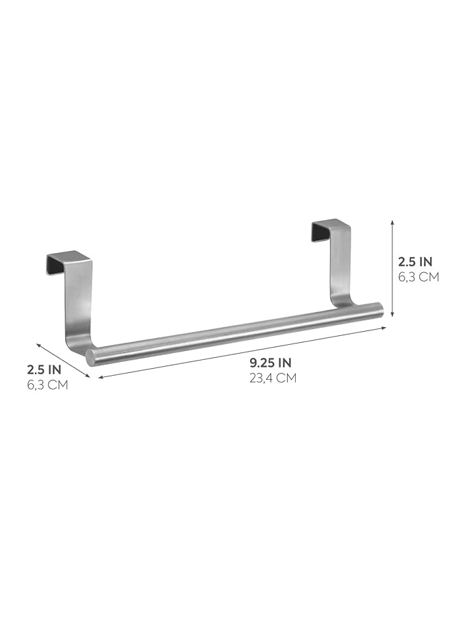 InterDesign Forma Metal Over The Cabinet Towel Bar Hand Towel And Washcloth Rack For Bathroom And Kitchen 9.25 Inch X 2.5 Inch X 2.5 Inch Stainless Steel - Image 2
