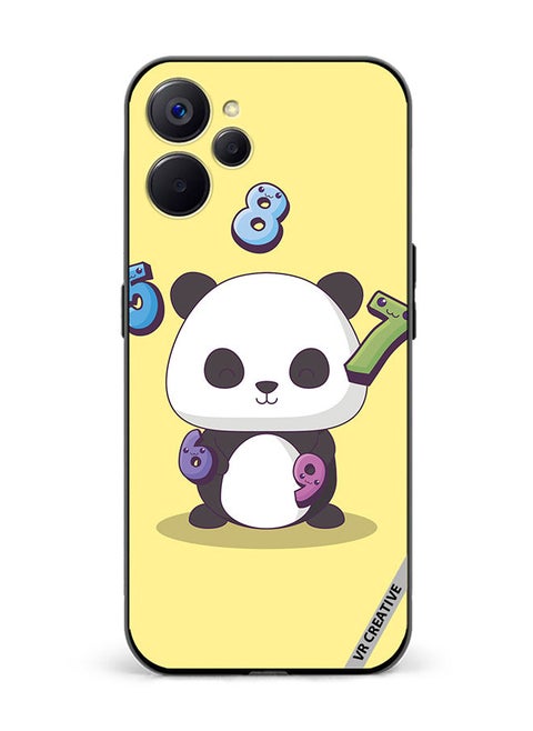 Protective Case Cover For Realme 10 5G Panda With 56789 Numbers Design Multicolour
