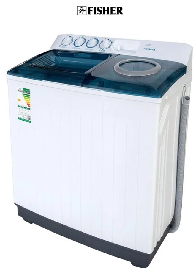 FISHER 8 KG Top Loading Semi-Automatic Washing Machine 220 V/60 Hz - White/Gray/Dark Turquoise | FW-P8000N - Image 1