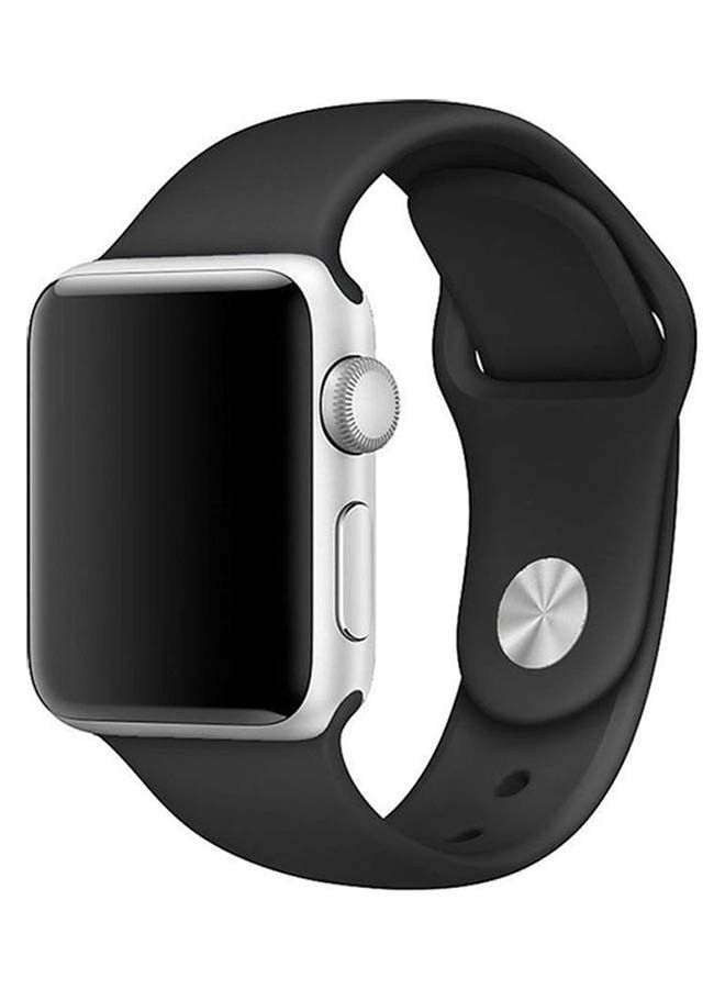 حزام بديل لساعة Apple Watch Series 7 41mm / 6 SE 5 42mm 3 2 1 44mm أسود - Image 1