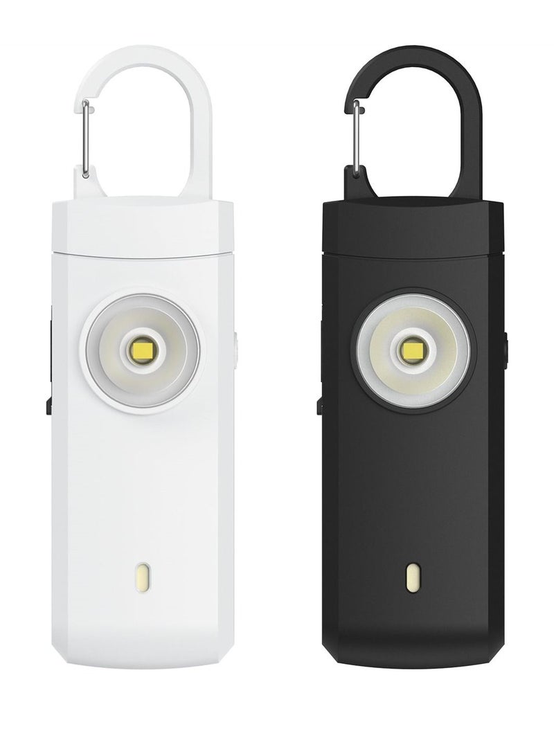 Rechargeable Personal Alarm for Women, Self Defense Keychain Siren Keychains for Safety, SOS Light, Type-C USB Charging, Key Ring Alarm for Women, Kids, 2PCS - Image 1