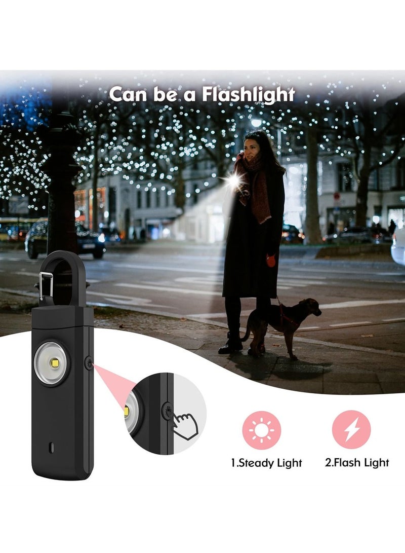 Rechargeable Personal Alarm for Women, Self Defense Keychain Siren Keychains for Safety, SOS Light, Type-C USB Charging, Key Ring Alarm for Women, Kids, 2PCS - Image 4