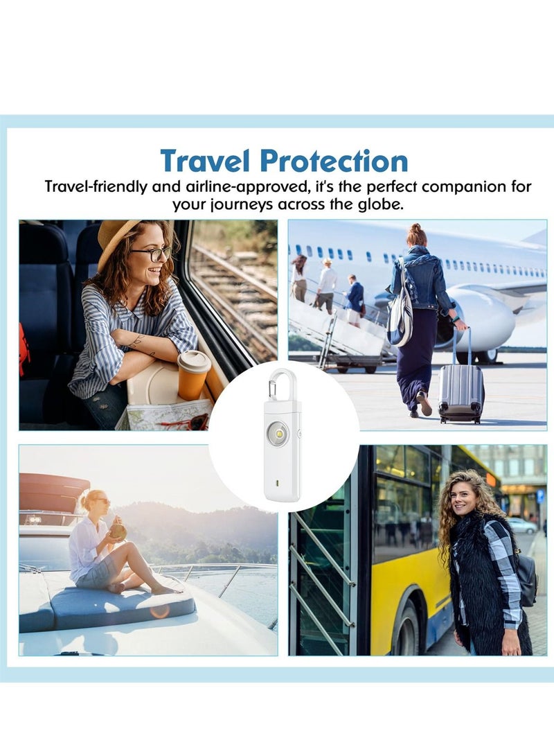 Rechargeable Personal Alarm for Women, Self Defense Keychain Siren Keychains for Safety, SOS Light, Type-C USB Charging, Key Ring Alarm for Women, Kids, 2PCS - Image 5