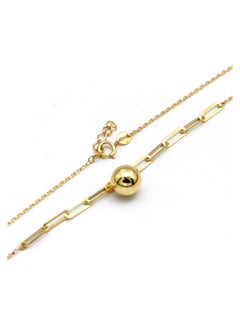 Gold Zone Real Gold 8 MM Ball Half Paper Clip Chain Adjustable Size Necklace  - Image 4