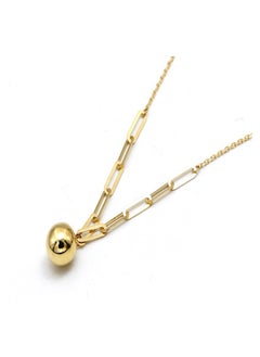 Gold Zone Real Gold 8 MM Ball Half Paper Clip Chain Adjustable Size Necklace  - Image 3