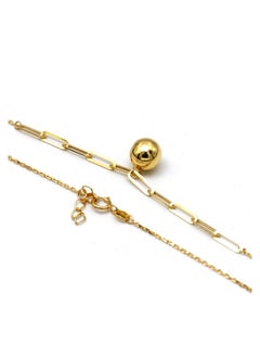 Gold Zone Real Gold 8 MM Ball Half Paper Clip Chain Adjustable Size Necklace  - Image 2