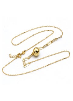 Gold Zone Real Gold 8 MM Ball Half Paper Clip Chain Adjustable Size Necklace  - Image 5