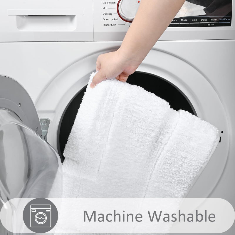 Homore Bathroom Runner Rugs 24 × 70 غير قابلة للانزلاق سجادة حمام أبيض ناعم وامتصاص الألياف الدقيقة الطويلة الحمام سجادة حمام أبيض لأرضية الحمام دش الحمام - Image 4