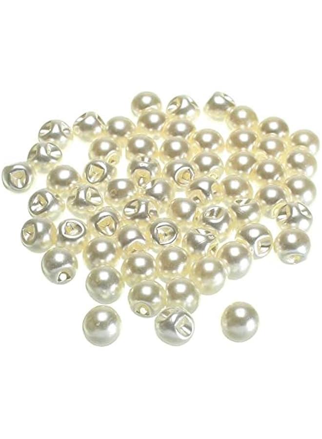 100Pcs 10mm Round Sewing Pearl ons for Clothing Dress Accessories Scrapbooking Garment Decorative DIY Crafts Tools(0.39inch,White)  - Image 1