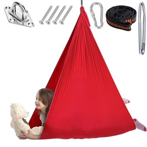 Chihee Sensory Swing Therapy Swing Hammock Indoor Outdoor for Kids Hardware Included Soft Breathable Nylon Cuddle Swing Joy Hammock for Child Adult with Autism ADHD Aspergers Sensory Integration