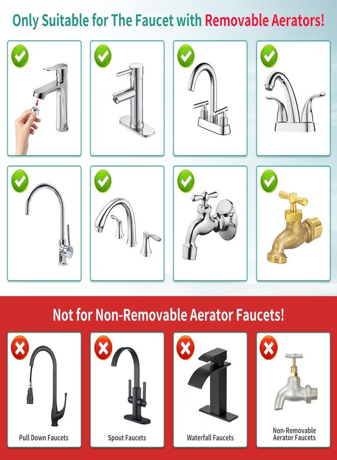 HEROBAI Sink Hose Sprayer Attachment for Faucet, 3 Mode Shower Head Attaches to Tub Faucet with 5 Adapters, High Pressure Shower Head for Bathtub, Handheld Showerhead with Filter (Black) - Image 4
