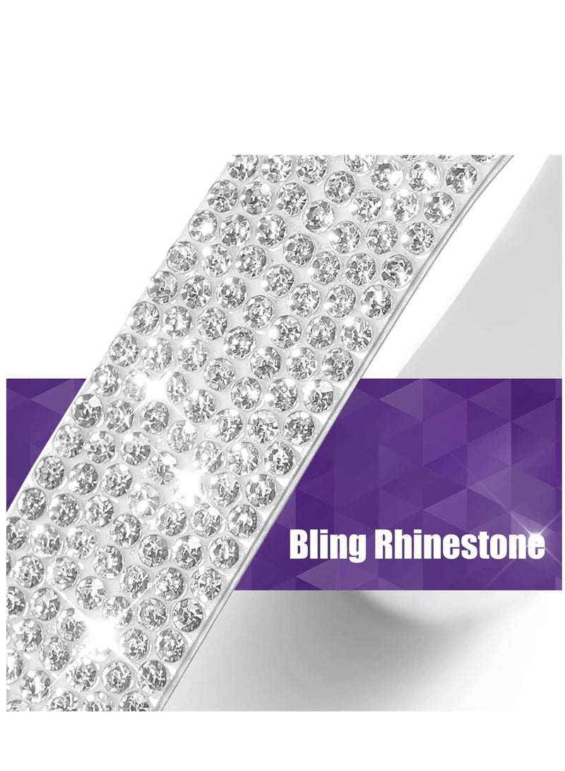 Zikra Universal Car Door Handle Reflective Trim Scratch-Resistant Stickers, Car Door Handle Protector with Bling Rhinestone, Crystal Rhinestone Car Rear View Mirror Safety Auto Protection Cover Trim - Image 3