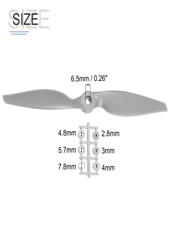 MECCANIXITY 5Pcs 10x5 Inch Propeller RC Propellers 2-Vane Blades Props Gray with Adapter Rings for RC Airplane Aircraft Prop Replacement - Image 2