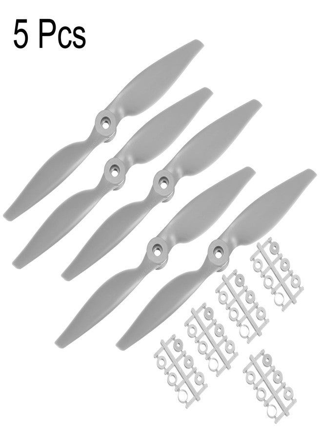 MECCANIXITY 5Pcs 10x5 Inch Propeller RC Propellers 2-Vane Blades Props Gray with Adapter Rings for RC Airplane Aircraft Prop Replacement - Image 3