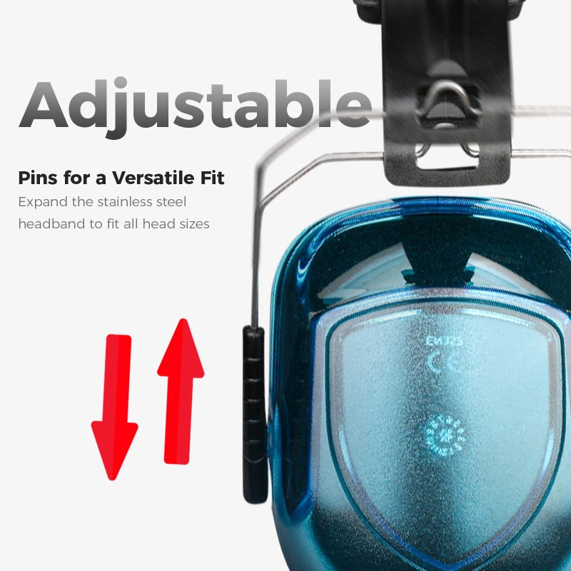 ProCase Noise Reduction Ear Muffs, Sound Proof Ear Protection, NRR 28dB Noise Cancelling Headphones for Adults Kids Autism, Hearing Protection for Mowing -Crystalblue - Image 2