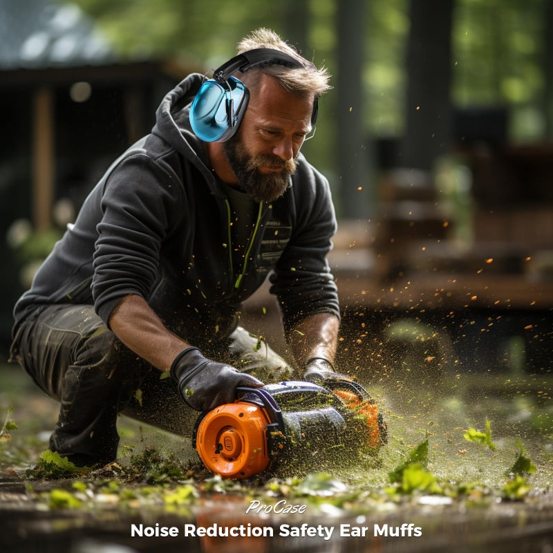 ProCase Noise Reduction Ear Muffs, Sound Proof Ear Protection, NRR 28dB Noise Cancelling Headphones for Adults Kids Autism, Hearing Protection for Mowing -Crystalblue - Image 5