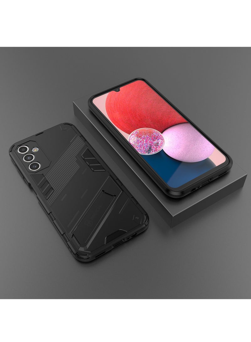 BIBERCAS Phone Case for Samsung Galaxy A14 4G/5G 2in1 TPU+PC Dual Layer Combo Shockproof Ultra-Thin Protective Phone Back Cover with Kickstand - Image 4