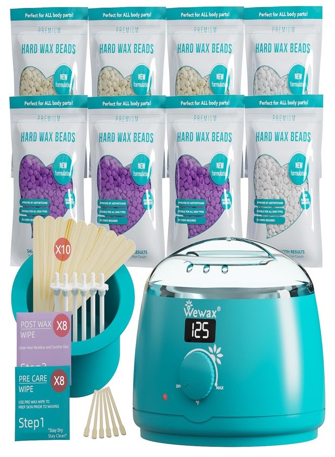 Wax Bear Digital Waxing Kit for Women & Men - 8 Packs Lavender & Milk Hard Wax Beans with Fast-Melting Silicone and Pre/Post Care Wipes - A - Image 1