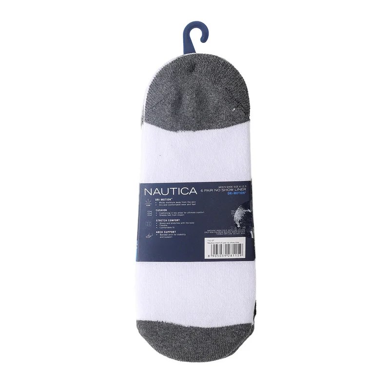NAUTICA Nautica Men's 6 Pairs No Show Liner Socks