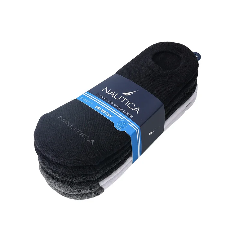 NAUTICA Nautica Men's 6 Pairs No Show Liner Socks