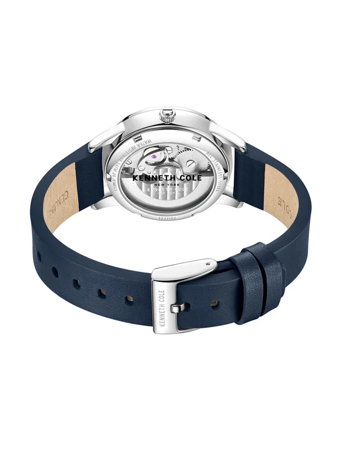 Kenneth Cole New York Kenneth Cole New York 36mm Automatic Women's Watch with Gunmetal Dial & Blue Genuine Leather Strap