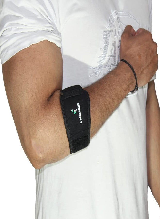 K SQUARIANS Tennis Elbow Support Band for Pain Relief, Tendonitis, Arthritis | Neoprene Elbow Brace for Gym & Sports | Adjustable Strap with Compression Pad for Men & Women | Universal Size - Image 3