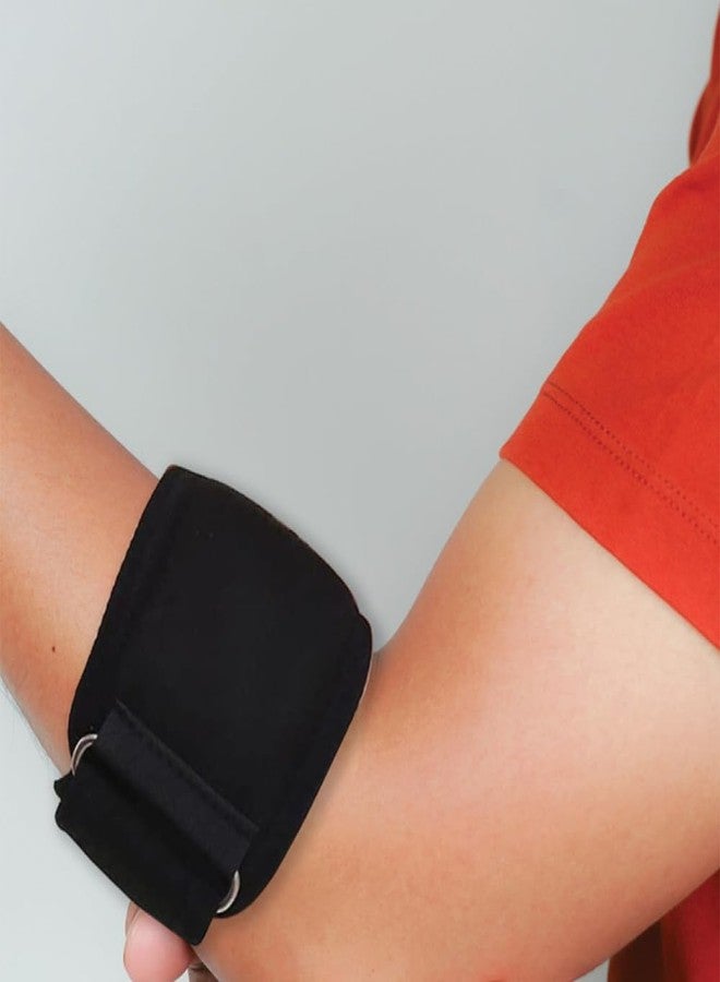 K SQUARIANS Tennis Elbow Support Band for Pain Relief, Tendonitis, Arthritis | Neoprene Elbow Brace for Gym & Sports | Adjustable Strap with Compression Pad for Men & Women | Universal Size - Image 4