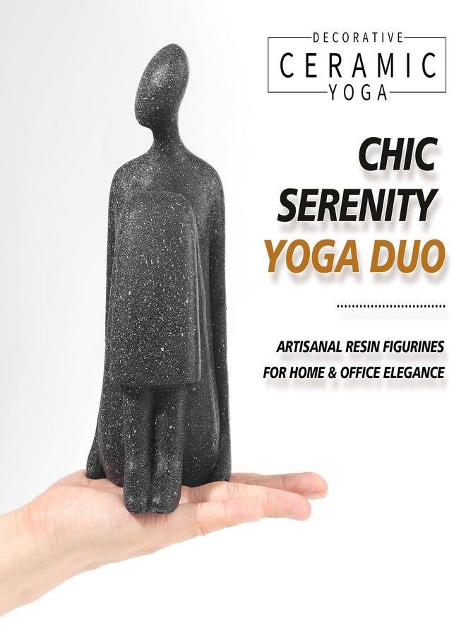 qumHmup Yoga Decorative Bookends, Unique Book Ends to Hold Book - Artisanal Resin Figurines for Home & Office Elegance - Image 4