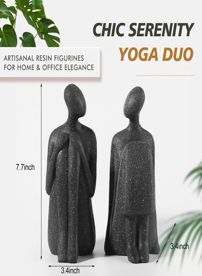 qumHmup Yoga Decorative Bookends, Unique Book Ends to Hold Book - Artisanal Resin Figurines for Home & Office Elegance - Image 2