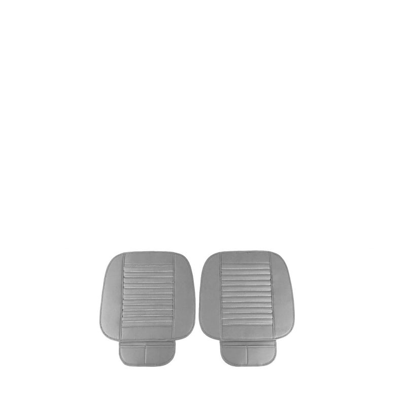 zipelo 2 Pack Car Seat Covers for Front Seats Breathable Leather Cushion Protector AntiSlip Driver Seat Padded with Storage Pockets Auto Interior Decoration for Most Vehicles Gray