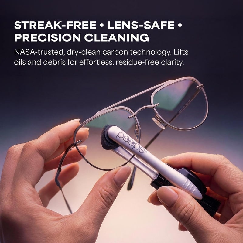 Peeps (1 Pack, Soft Touch Lavender) - CarbonKlean Eyeglass Lens Cleaner - Efficient and Durable Carbon Microfiber Technology - Exclusively Used by NASA - 500 Uses (Soft Touch Lavender) - Image 2