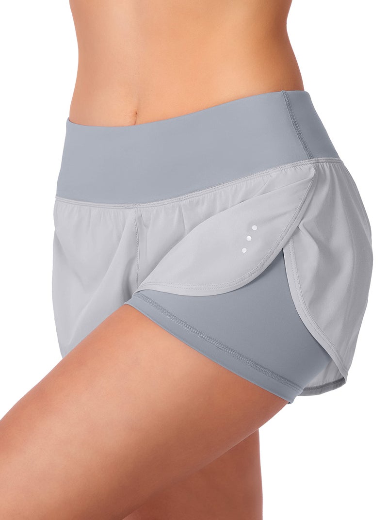 Soothfeel شورتات رياضية نسائية 2 في 1 من سوذفيل للجري، تمارين، صالة رياضية، يوغا مع جيوب للهاتف - Image 3