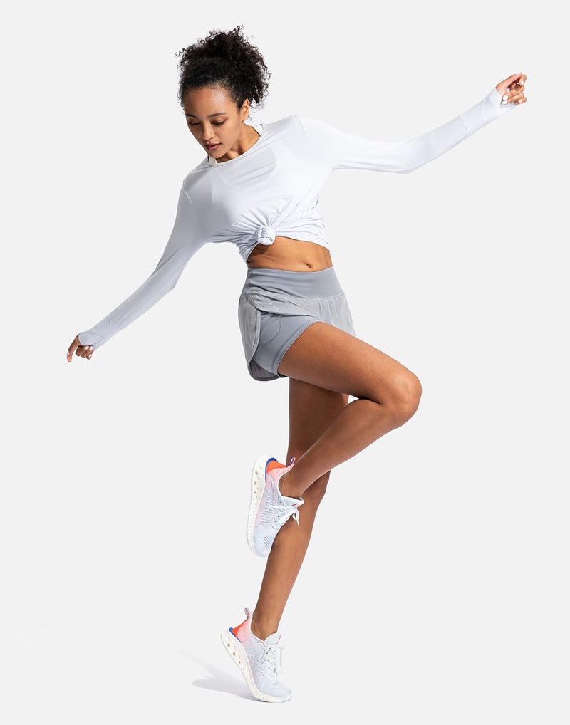 Soothfeel شورتات رياضية نسائية 2 في 1 من سوذفيل للجري، تمارين، صالة رياضية، يوغا مع جيوب للهاتف - Image 5