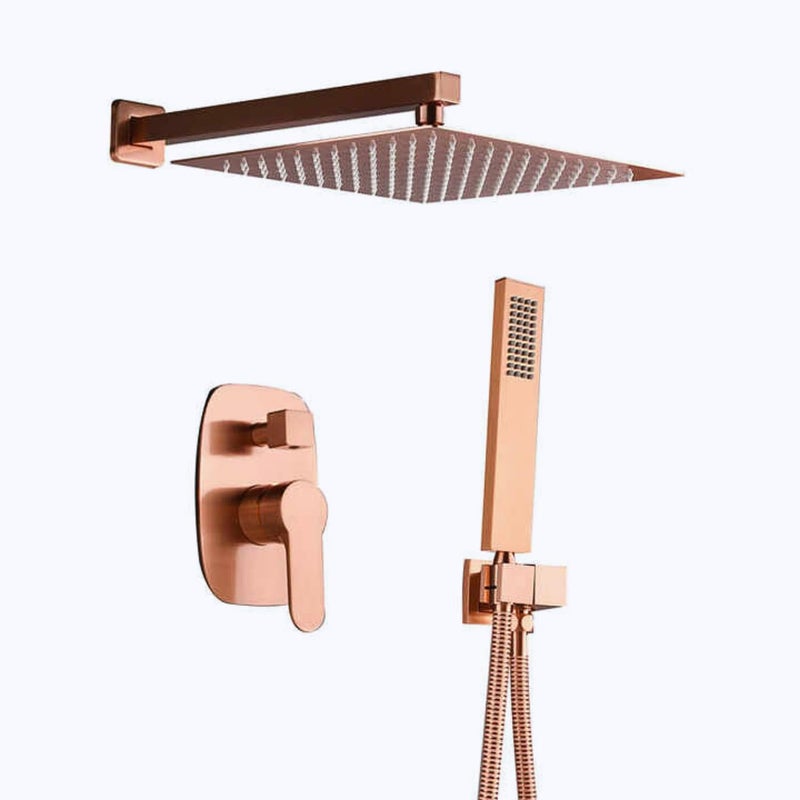 ZAP Elixir Series 5633 Brass Rose Gold Diverter With Hand shower And Shower head - Image 1