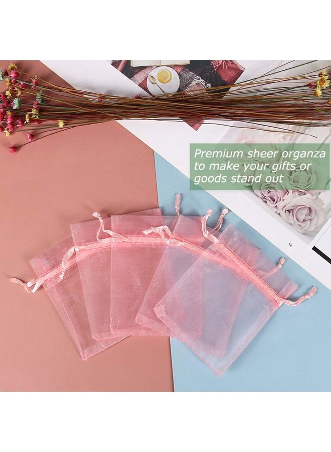 HRX Package Blush Pink Organza Bags 3x4 inch 100pcs, Mesh Gift Bags Jewelry Pouches Drawstring Empty Sachet for Shower Party Favor Present Giveaways - Image 3