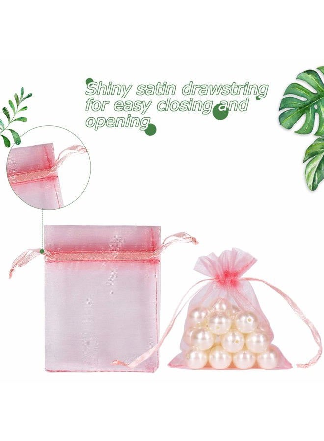 HRX Package Blush Pink Organza Bags 3x4 inch 100pcs, Mesh Gift Bags Jewelry Pouches Drawstring Empty Sachet for Shower Party Favor Present Giveaways - Image 4