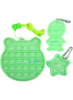 FunBlast FunBlast Pop it Set (Pack of 3) Glow in The Dark Pop it Fidget Toy, Kids Toys, Pop Bubble Fidget Toys with 2 Keychain-41 Bubbles - (Multicolor)  - Image 1