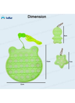FunBlast FunBlast Pop it Set (Pack of 3) Glow in The Dark Pop it Fidget Toy, Kids Toys, Pop Bubble Fidget Toys with 2 Keychain-41 Bubbles - (Multicolor)  - Image 2