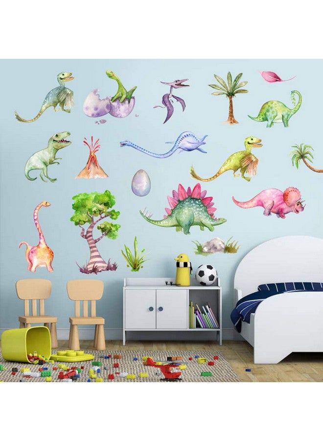 Kiddale Watercolour Dinosaur Wall Decals, Peel and Stick Colorful Wall Art Mural for Kids Bedroom,Nursery, Classroom & More - Image 5