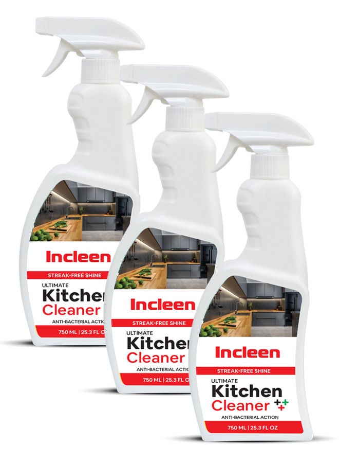 incleen Kitchen Cleaner 3x750ML - Image 1