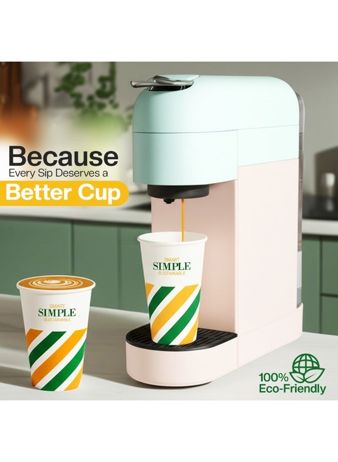 EcoEdge 10 Oz Disposable Premium Quality Paper Cups (Pack of 50) | For Expresso Cappuccino, Mocha and Juice | Fancy Multipurpose for Offices, Clinics, Hospitals, Hotels, Airlines | 100% Biodegradable - Image 5