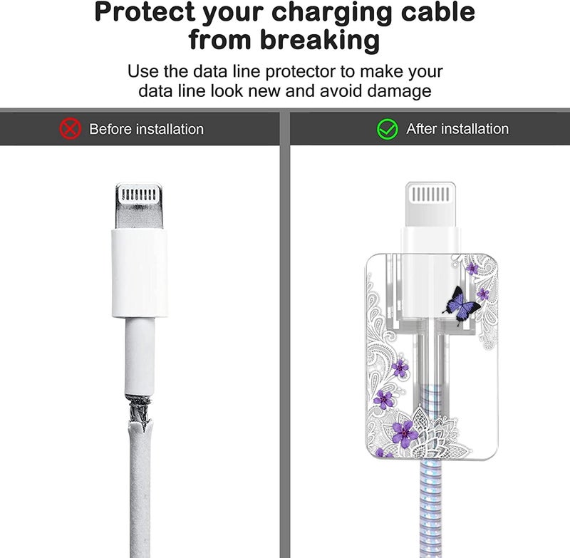 VNJ ACCESSORIES Protective Charger Case for iPhone 18W 20W iPhone 16 15 14 13 12 11 Pro Max Charging Cable Charger Protective Cover Data Cable Protective Sleeve-LAYS Purple - Image 4