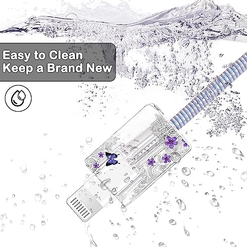 VNJ ACCESSORIES Protective Charger Case for iPhone 18W 20W iPhone 16 15 14 13 12 11 Pro Max Charging Cable Charger Protective Cover Data Cable Protective Sleeve-LAYS Purple - Image 3