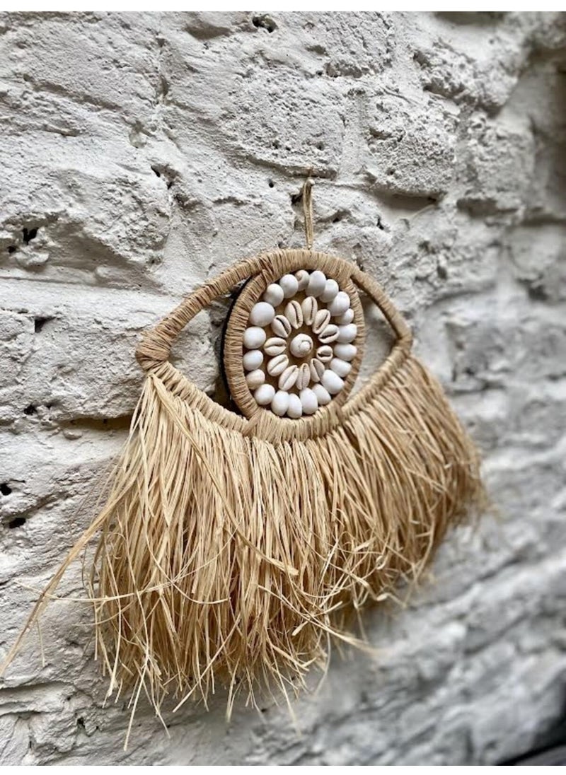 Set of 3 Raffia Seashell Model & Full Diameter 30-50 cm & Half Eye