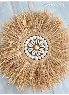 Maison Avf Set of 3 Raffia Seashell Model & Full Diameter 30-50 cm & Half Eye  - Image 4