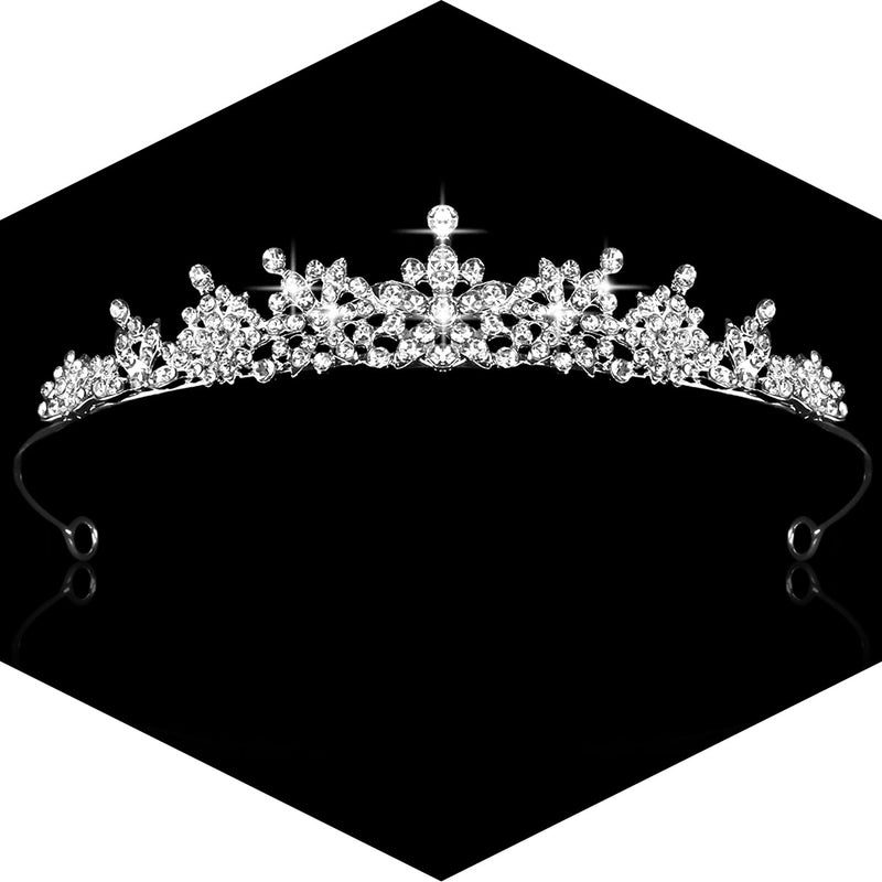 CUBACO Silver Tiara Crown for Women Girls Rhinestone Wedding Tiaras Crown for Bride Crystal Princess Crowns for Birthday Pageant Prom Small - Image 1